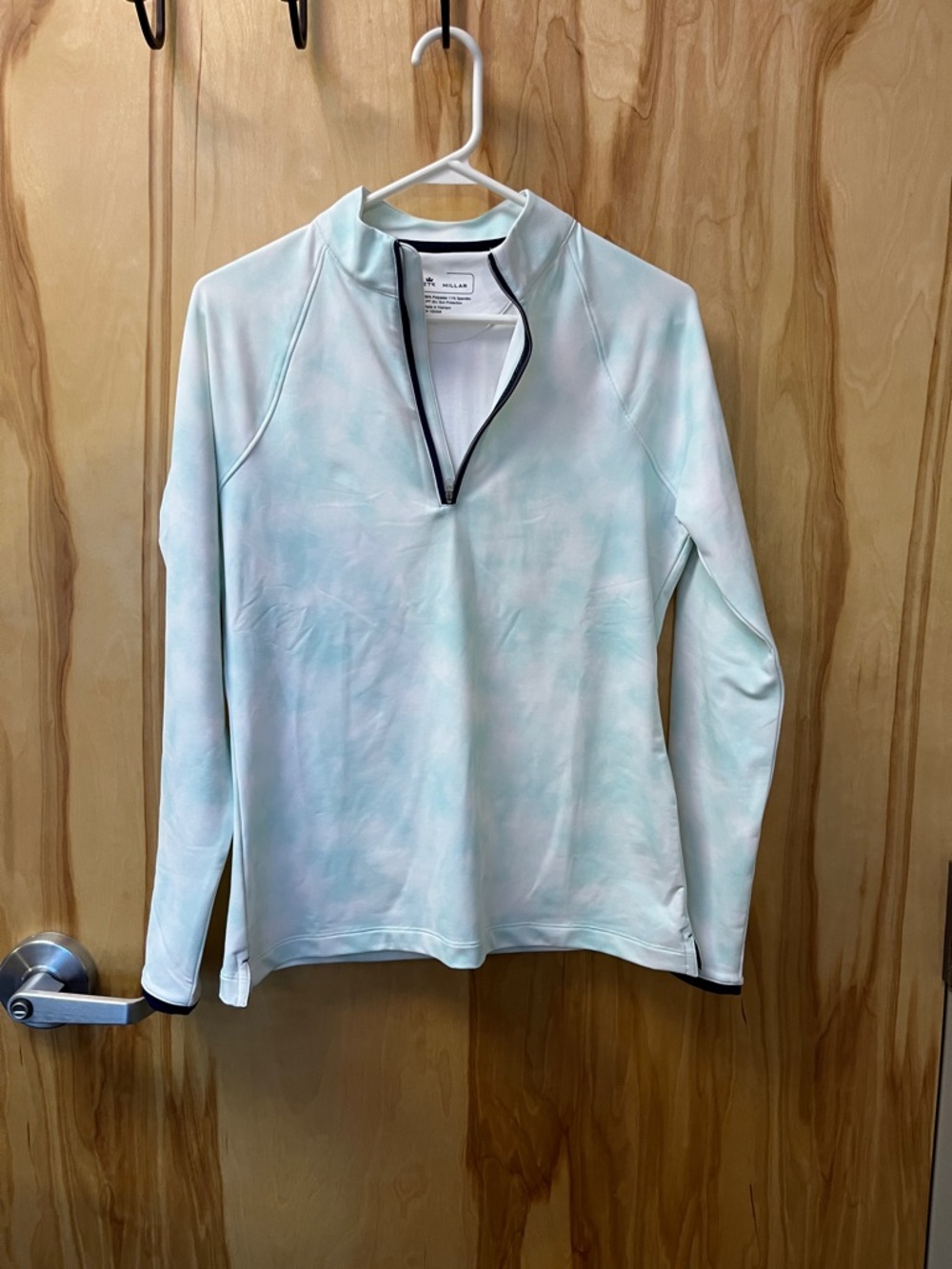 Peter Millar Mint-Aqua Tie-Dye Quarter-Zip Pullover